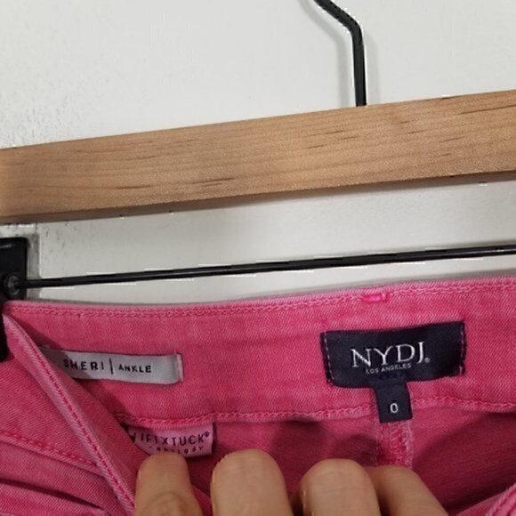 NYDJ SHER Ankle Raw Hem Stretch Jeans Pink Size 0 - Picture 3 of 6
